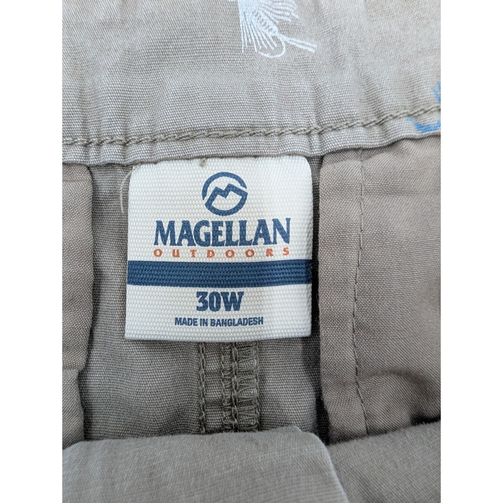 Magellan Outdoors Mens Khaki Fishing Lures Print‎ Shorts Size 30W - Picture 4 of 10